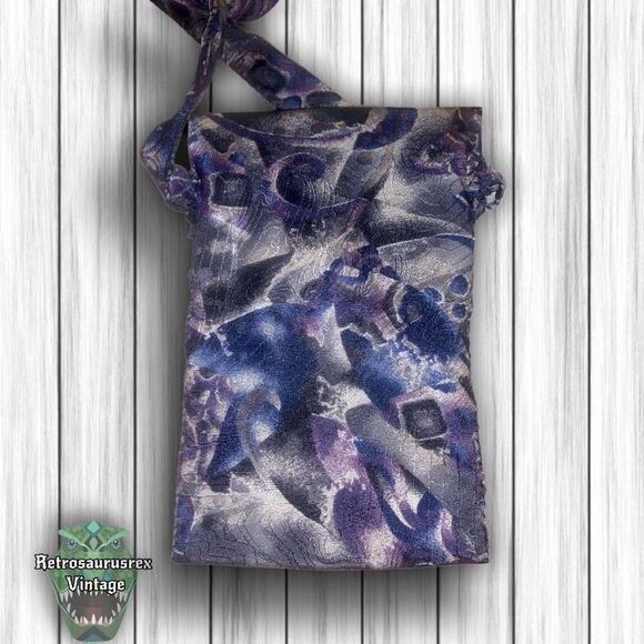 VINTAGE mens retro tie crossbody bag, upcycled repurposed shoulder purse - Picture 10 of 11